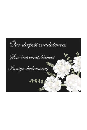Condolences - multilingual greeting card